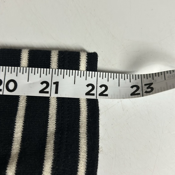 Talbots Black and White Striped Handkerchief Draped Hem Open Cardigan -Size MP - Picture 8 of 8